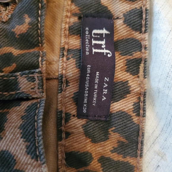 Zara TRF Wide Leopard Cheetah Jeans Pants 40 - 8 - Picture 6 of 9